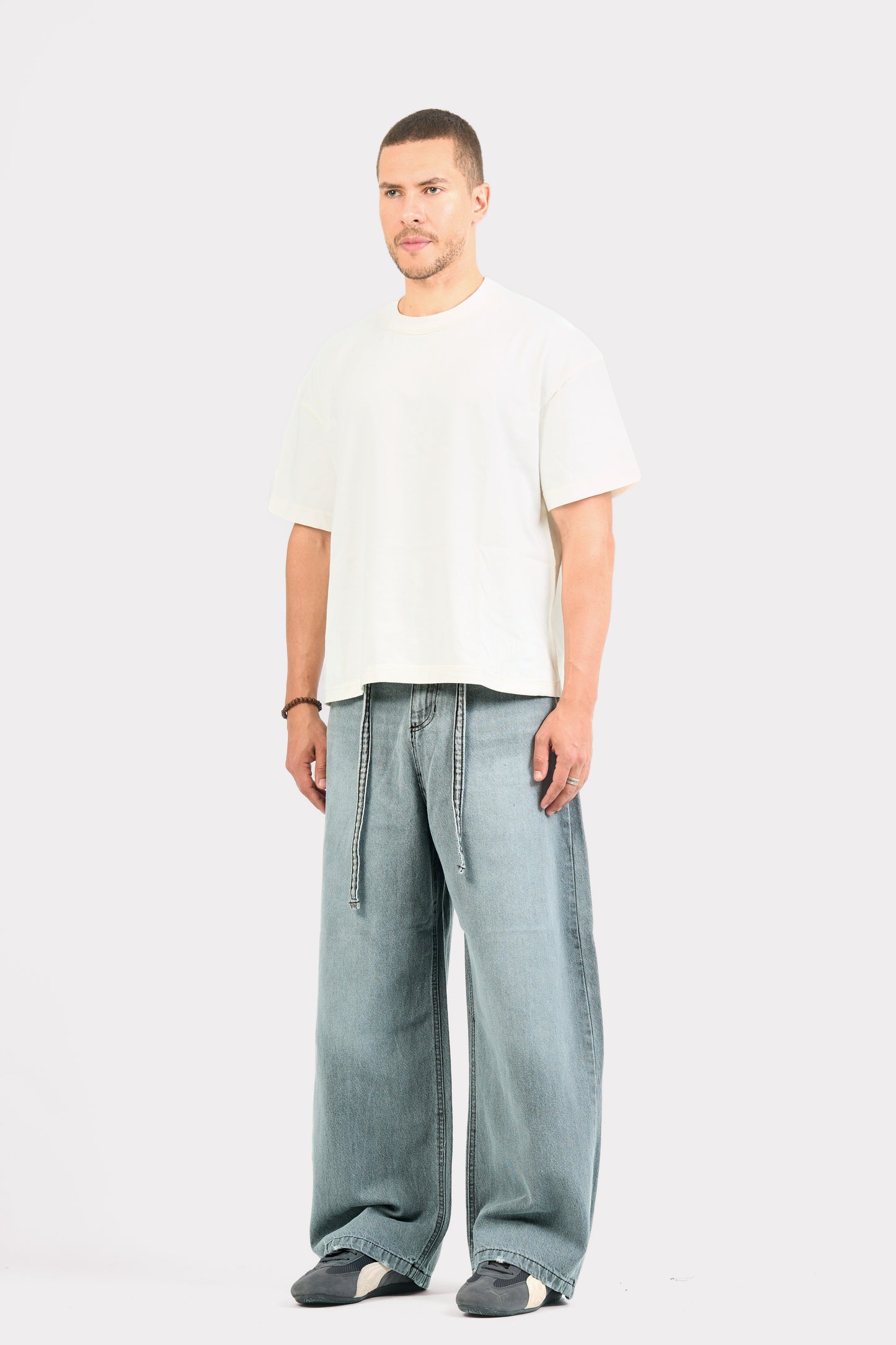 GREY SUPER BAGGY JEANS