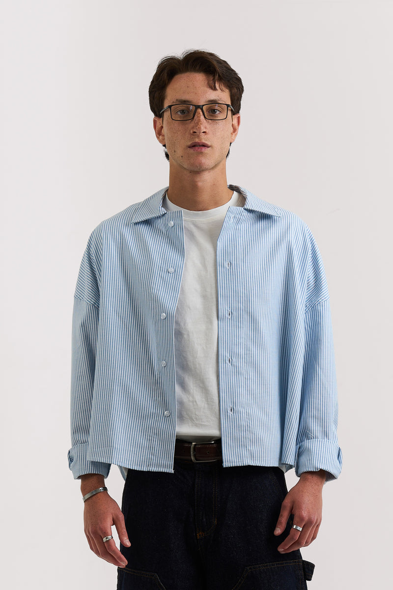 BLUE STRIPED LONG SLEEVE SHIRT